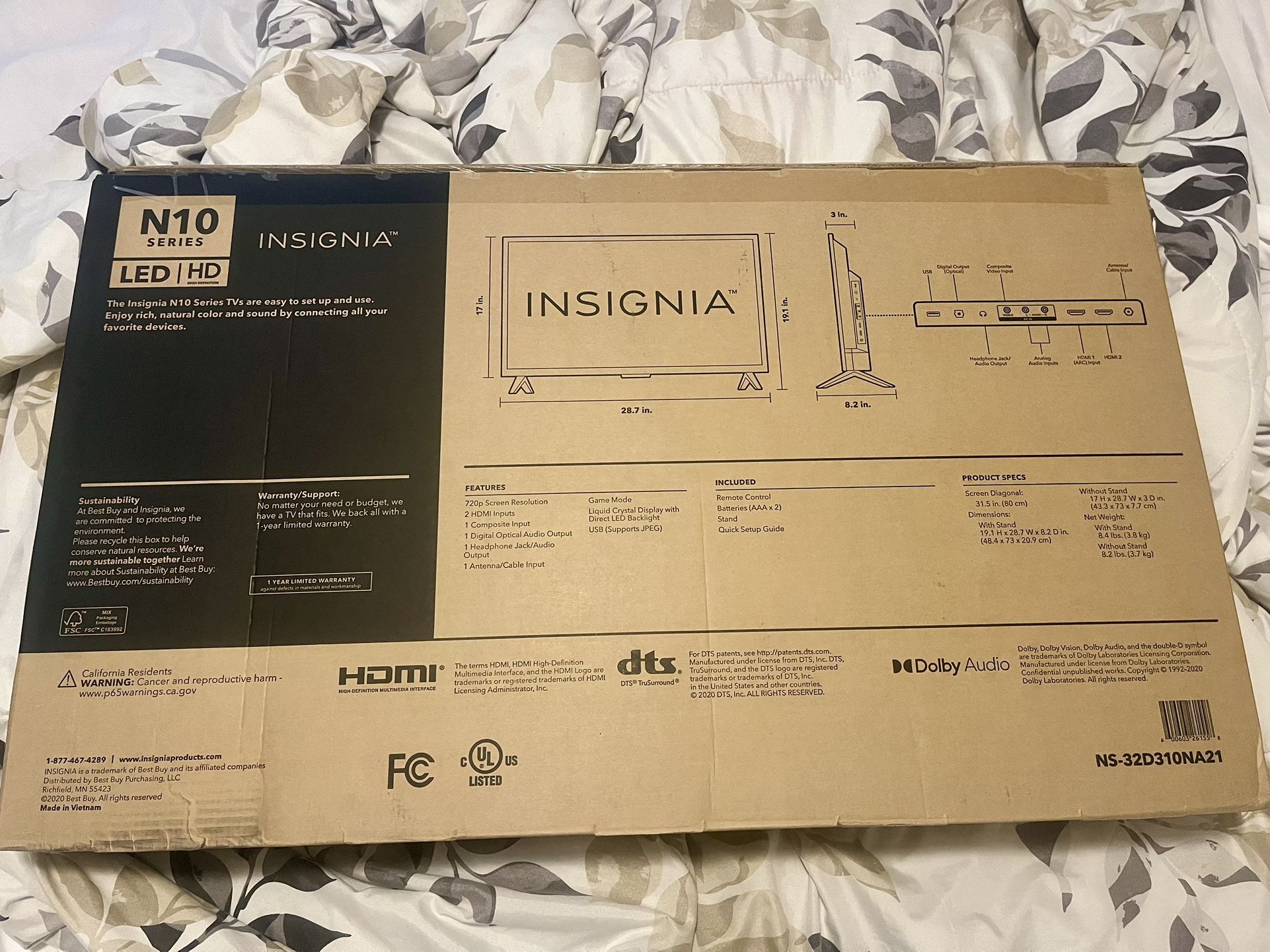 32’’ Insignia TV