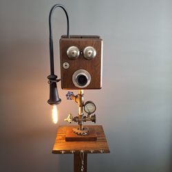 Vintage phone lamp  with charger and outet