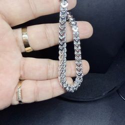 925 Silver Franco Bracelet 8”