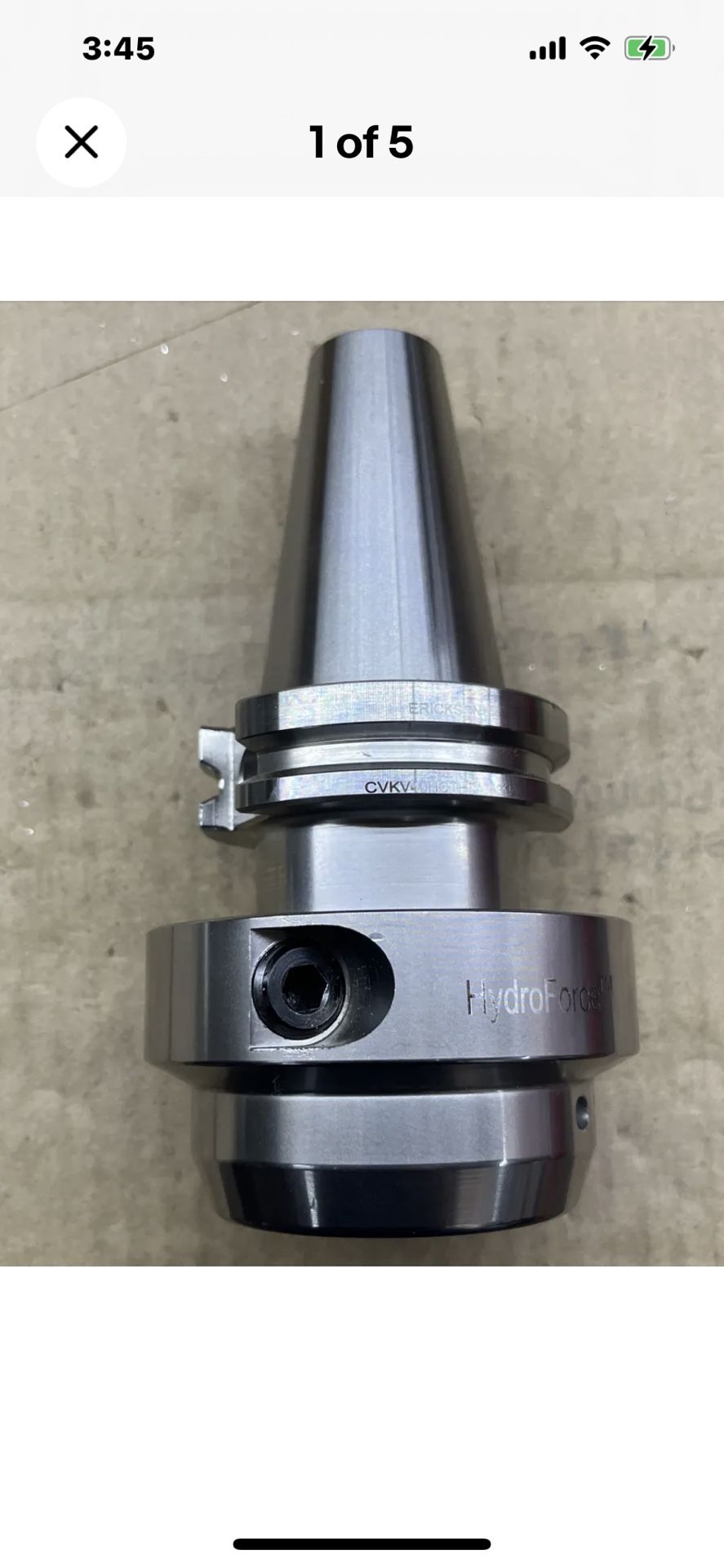 Kennametal Erickson Cat40 HYDRAULIC 1.25" Toolholder HydroForce Big+dual contact