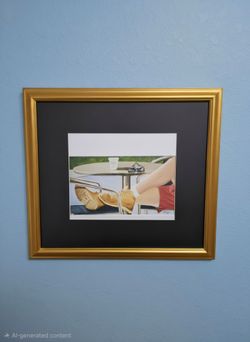 P.Magna Fine ART Print " Coffee Break" Created From Original Oil Painting Signed 11.5"×5.5"