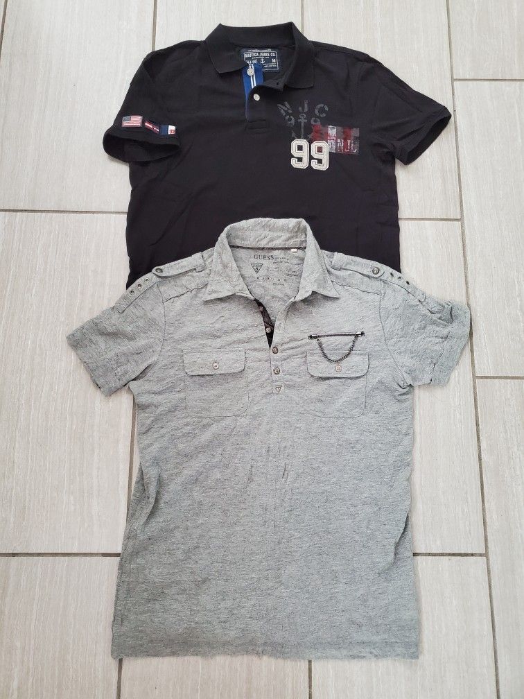 Men's size Medium 2 polo shirts Nautica and Guess
