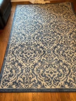 Safavieh Brentwood Power-Loomed Area Rug – Navy & Creme (5'3" x 7'