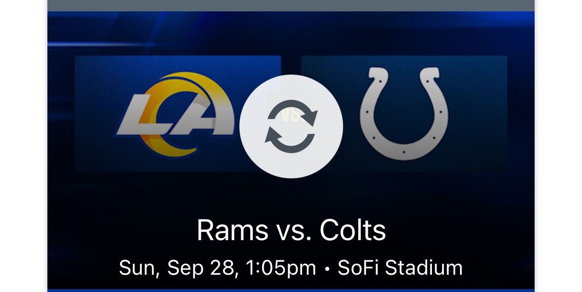 Section 206 - 2 or 4 Seats Rams Vs Colts - 9/28/25 Sofi Stadium