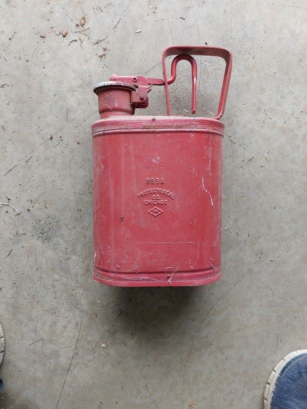 1 Gal Vintage Protectoseal CO. Chicago Safety Can NO. 245 Motor Oil Advertising