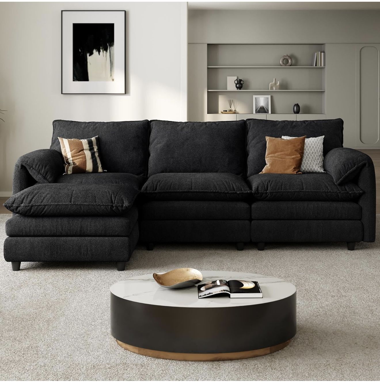 DWVO 108" Modular Sectional Sofa, Modern L Shaped Couch with Movable