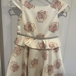 Janie And Jack Girls Dress, Pink/grey, Size 6