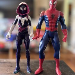 Spider-Gwen and Spider-Man action figures