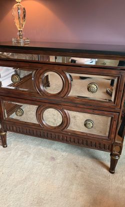 Bernhardt mirror and granite chest