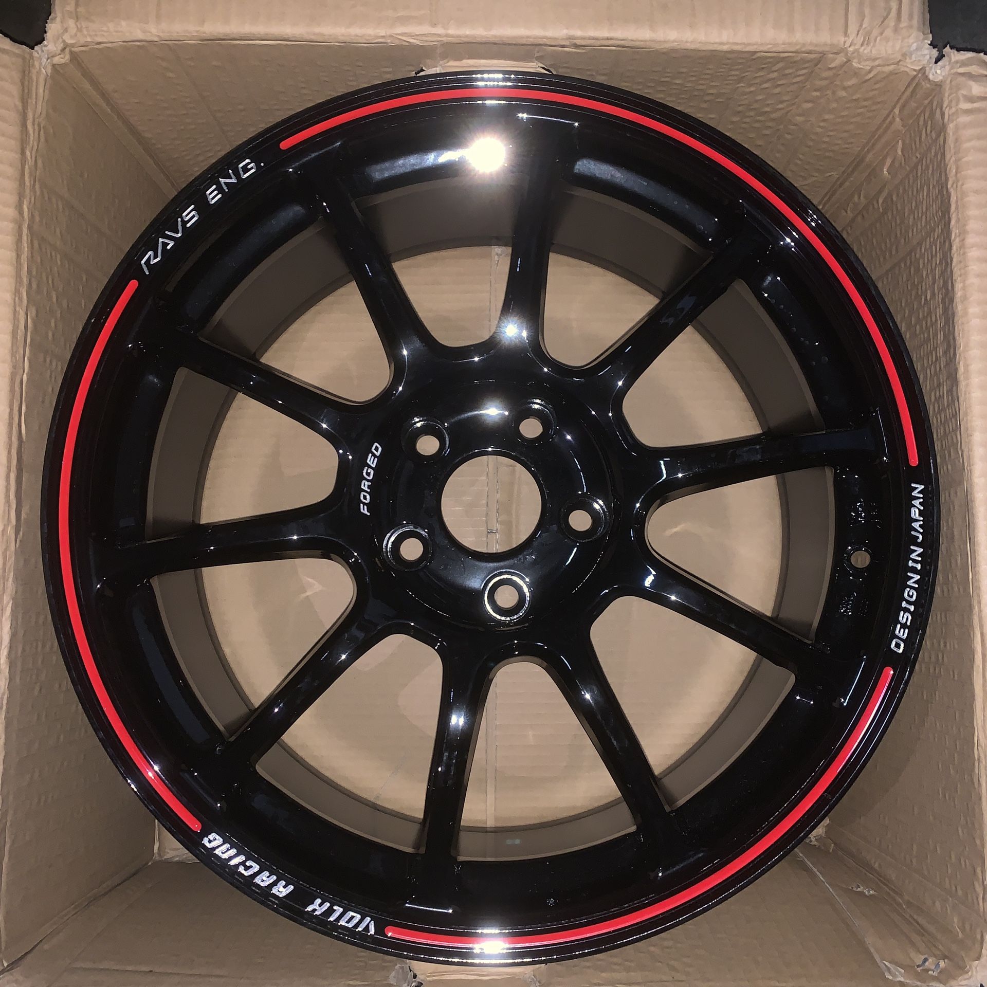 Racing Style Rims New 18 Inch Volk Racing Style Wheels 18x8.5 +42 5x112 Gloss Black Red ...