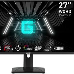 Price Firm. MSI G274QPF, 27" Gaming Monitor, 2560 x 1440 (2K WQHD),Rapid IPS, 1ms, 170Hz, G-Sync, HDR 400, USB-C, HDMI, DP