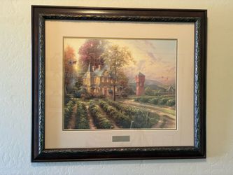 Thomas Kinkade “Abundant Harvest” Library Edition Framed Print – Double Matted 26x30