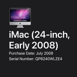 2008 iMac  24inc
