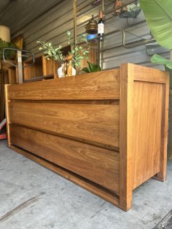 64” Beautiful Modern Matera SOLID WOOD Dresser Credenza