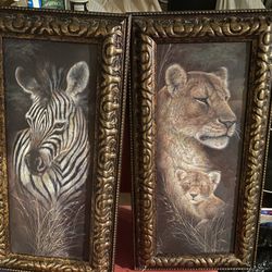 $20 - a pair of framed jungle artwork with free Delivery 🚚