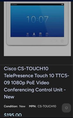 Cisco CS-TOUCH10 TelePresence Touch 10