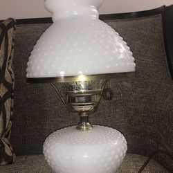 Not Available Vintage White Milk Glass Hobnail Hurricane Table Lamp Fenton. Please see all the pictures and read the description