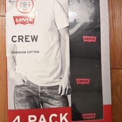 Levi’s Men’s Crew Neck T-Shirts – 4 Pack – Size XL – Premium Cotton