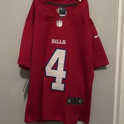 Nike Buffalo Bills James Cook jersey, specifically a red "Color Rush" style featuring his name and number 4