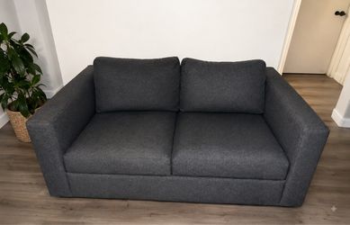 Dark Gray Fabric Loveseat Sofa