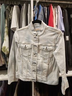 Tory Burch Jean Jacket (Coral Cuff) Sz Small