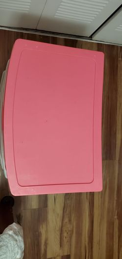 Pink plastic drawers