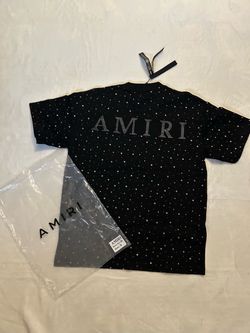 Amiri Crystal Studded Black and a white T-Shirt