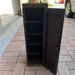 Wooden Table With Shelves Inside