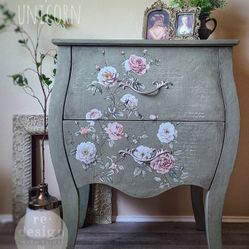 Bombe Style Refinished Nightstand 