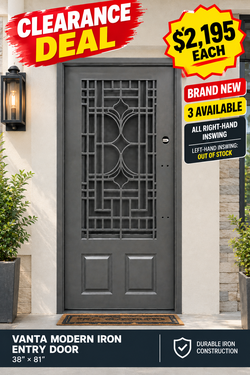 Vanta Modern Iron Entry Door – 38" × 81"