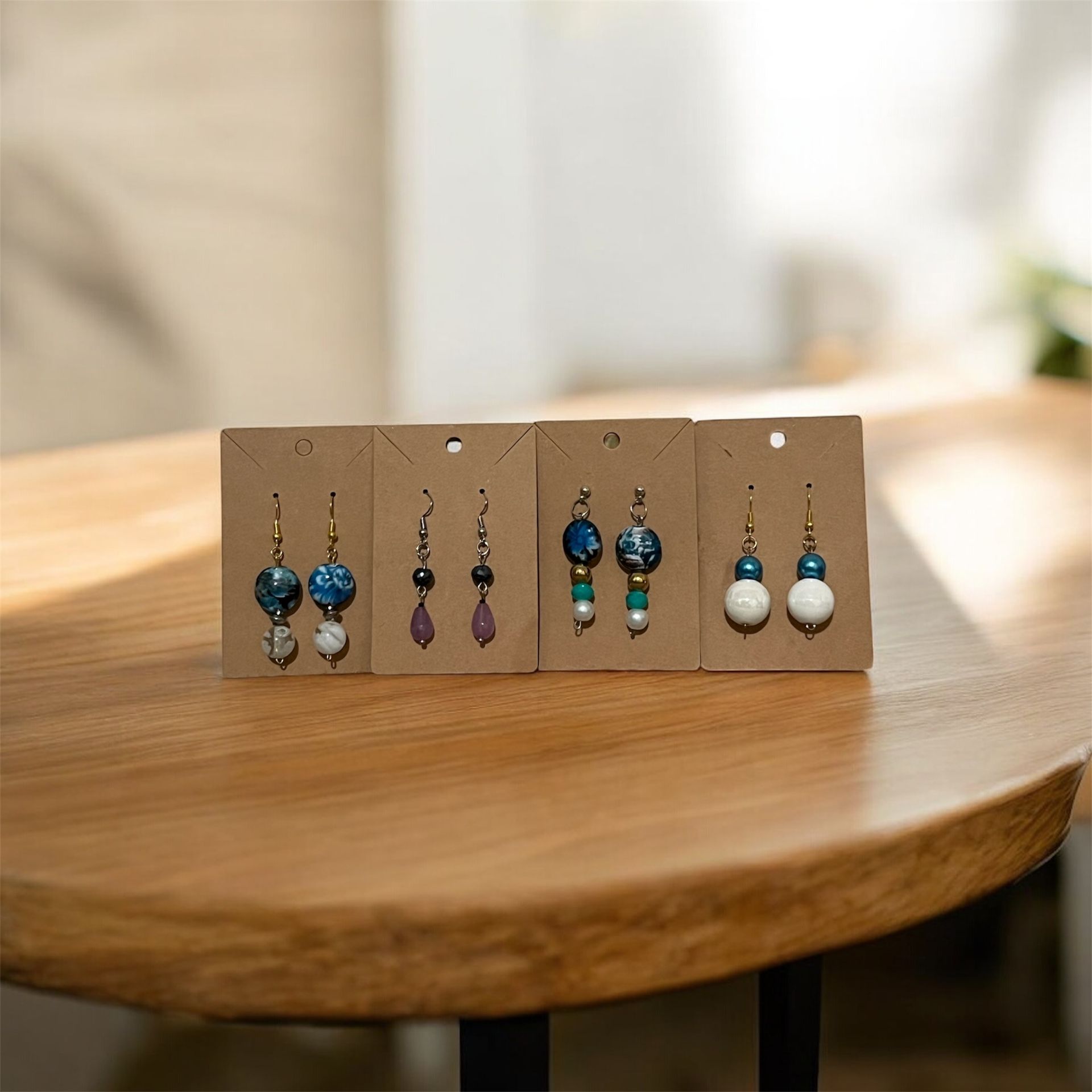 Beaded Earring Lot Of 4 Unique Bead Designs Affordable Handcrafted Jewelry