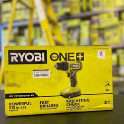 RYOBI ONE+ 18V Cordless 1/2 in. Drill/Driver Kit with (1) 1.5 Ah Battery and Charger PCL206K1