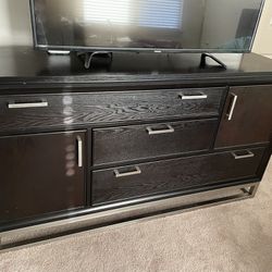Wooden Storage Dresser with Metal Frame