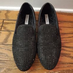 Steve Madden Rhinestone Studded Slip-On Loafers