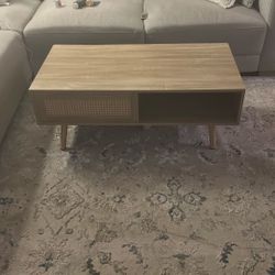 Light Brown Rattan Coffee Table 