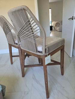 Lillian August Indoor Chairs Rope Cross Weave Counter Stools
