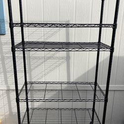 Black Metal Rack With Adjustable Shelves
