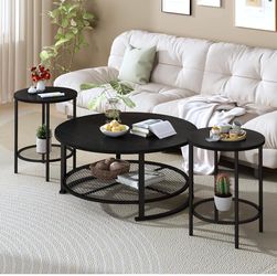 Coffee table with 2 side tables
