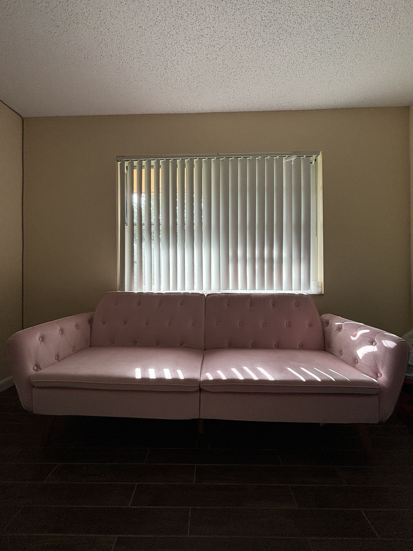 pink velvet futon (brand new)