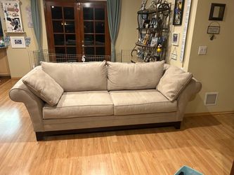 Taupe microfiber couch