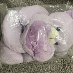 Purple teddy bear holding love heart（24in tall）
