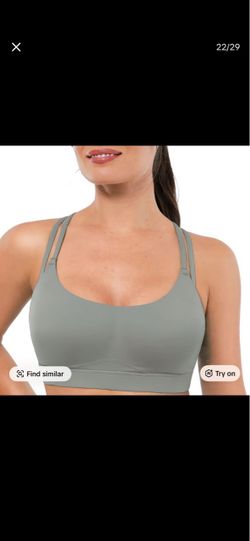 Sage Green Double Strap Sports Bra
