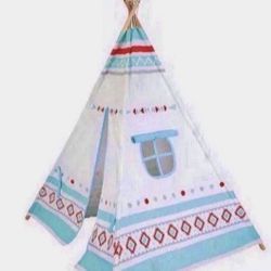 Tipi, tent, cotton material, Indian style wood Measurements: 88x14x18cm
