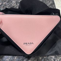 NEW PRADA BEAUTY TRIANGLE POUCH CASE IN DUST BAG $15!