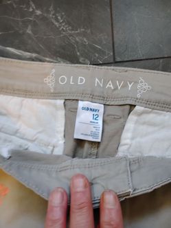 old navy gray/pink lobster pants size 12