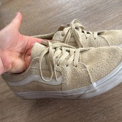 Beige Suede Vans Size 8