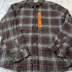NEW XXL Original Weatherproof Vintage Men’s Plaid Flannel Long Sleeve Shirt NWT BBB