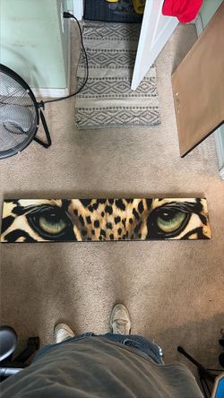 Leopard Eyes Panoramic Canvas Wall Art