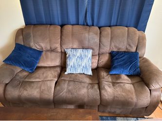 Power recline sofa and loveseat