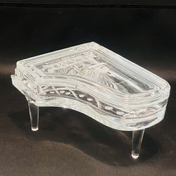 Vintage Lead Crystal Piano Bijou Trinket Box 5.5’’-4’’ excellent condition 